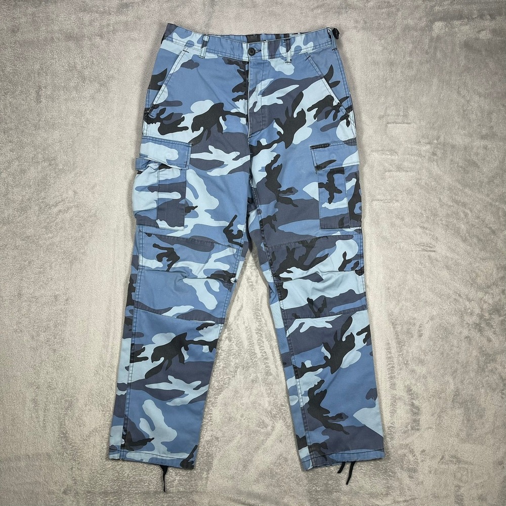 Rothco Cargo Pants Men Medium Regular Blue Camo BDU Tactical Utility